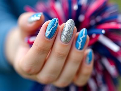 Team spirit cheerleader nails